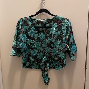 Floral Satin Crop Top